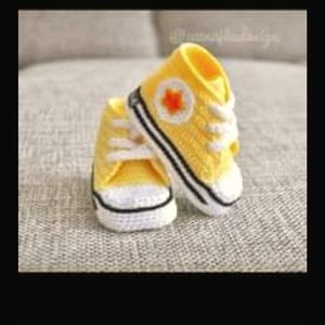 3 pairs custom made crochet baby shoes